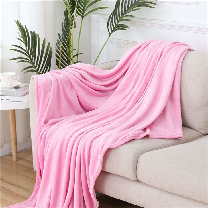 plain coral fleece blanket