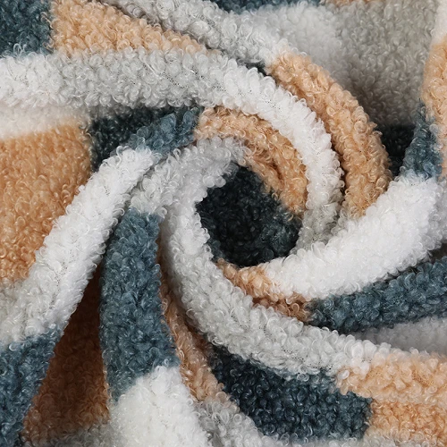 Plaid Print Sherpa Fleece Audums