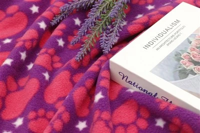 Suņu Paws Print Polar Fleece Audums